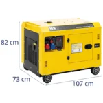 Groupe électrogène diesel – 7220 / 8500 W – 30 L – 240/400 V – mobile – AVR – Image 2